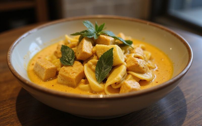 Salted Egg Chicken Pasta the signature fusion dish at Bubbs and Bites Cafe