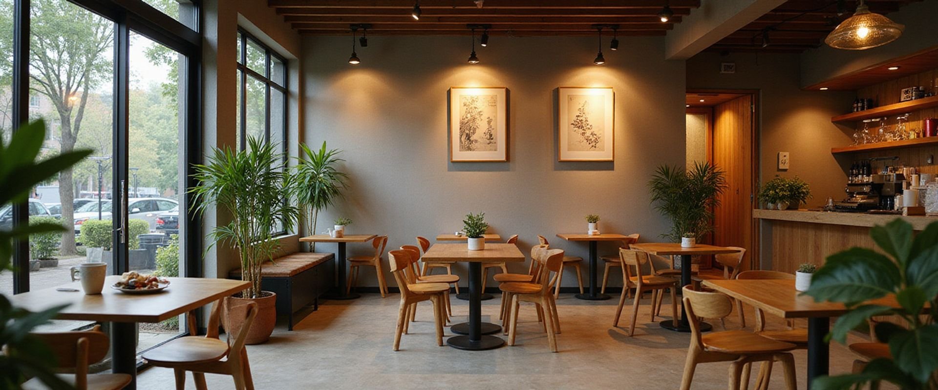 Warm and inviting interior of Bubbs and Bites Cafe showcasing the Muji-inspired minimalist design in Kota Damansara